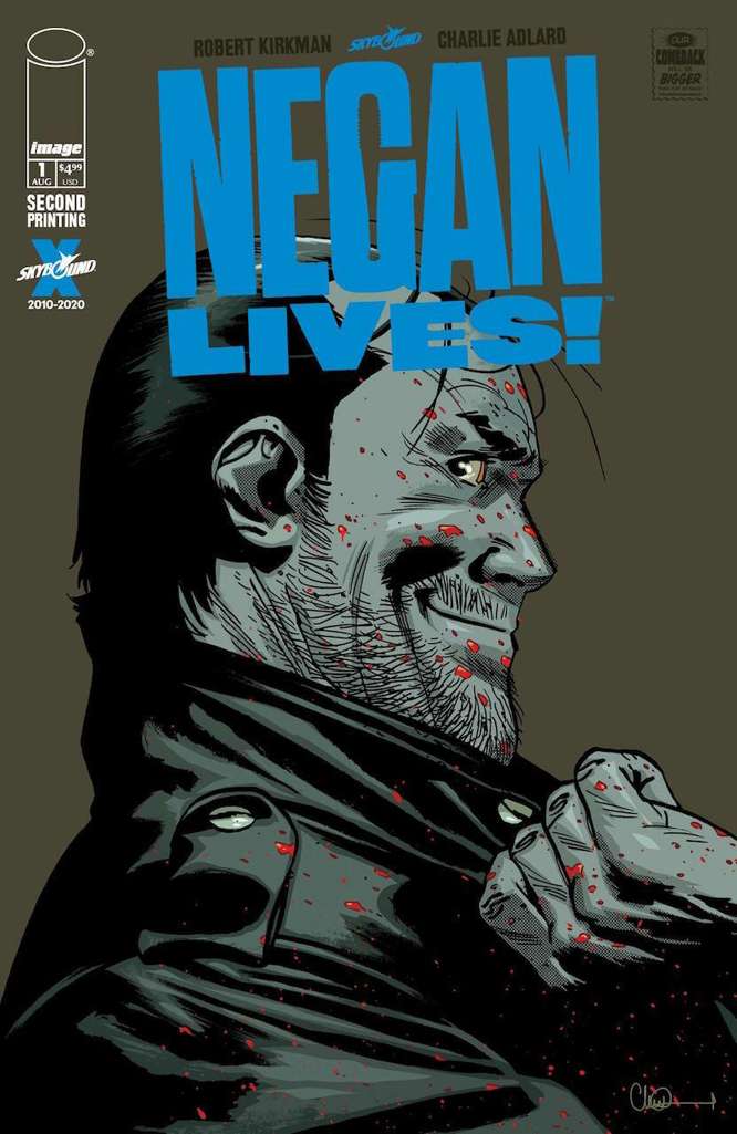 Negan Lives! Blue Logo|2nd Printing #1-2 (VF/NM), Comic Book, Back Issue, buy comic books online, order comics online, marvel comics, sell comic books, online, comic websites, comic store,  vintige comic books, comic book store guelph, comic book store, comic book store near me, Long Box Silver's Comic Book Store