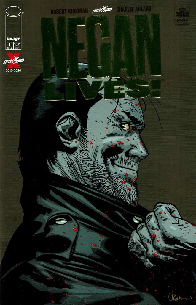 Negan Lives! Gold Foil Logo #1/B (VF/NM), Comic Book, Back Issue, buy comic books online, order comics online, marvel comics, sell comic books, online, comic websites, comic store,  vintige comic books, comic book store guelph, comic book store, comic book store near me, Long Box Silver's Comic Book Store