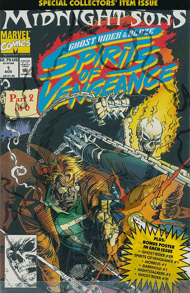Ghost Rider/Blaze: Spirits of Vengeance #1/CS, Comic Book, Back Issue, buy comic books online, order comics online, marvel comics, sell comic books, online, comic websites, comic store, vintige comic books, comic book store guelph, comic book store, comic book store near me, Long Box Silver's Comic Book Store