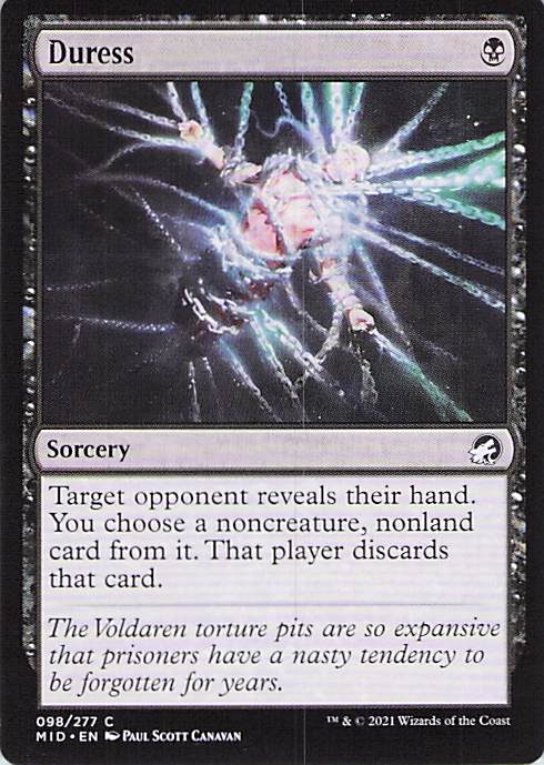 Duress Innistrad: Midnight Hunt #98 Common Near Mint or Better