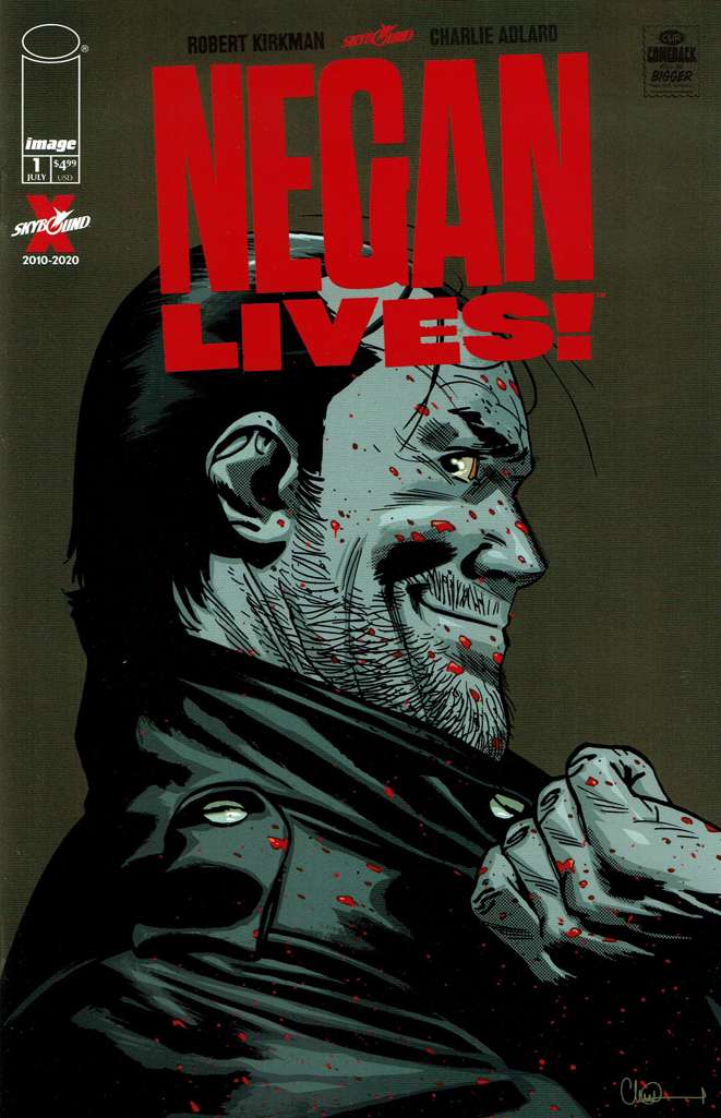 Negan Lives! Red Logo|Mega Brain Comics Signed Edition #1 (VF/NM), Comic Book, Back Issue, buy comic books online, order comics online, marvel comics, sell comic books, online, comic websites, comic store,  vintige comic books, comic book store guelph, comic book store, comic book store near me, Long Box Silver's Comic Book Store