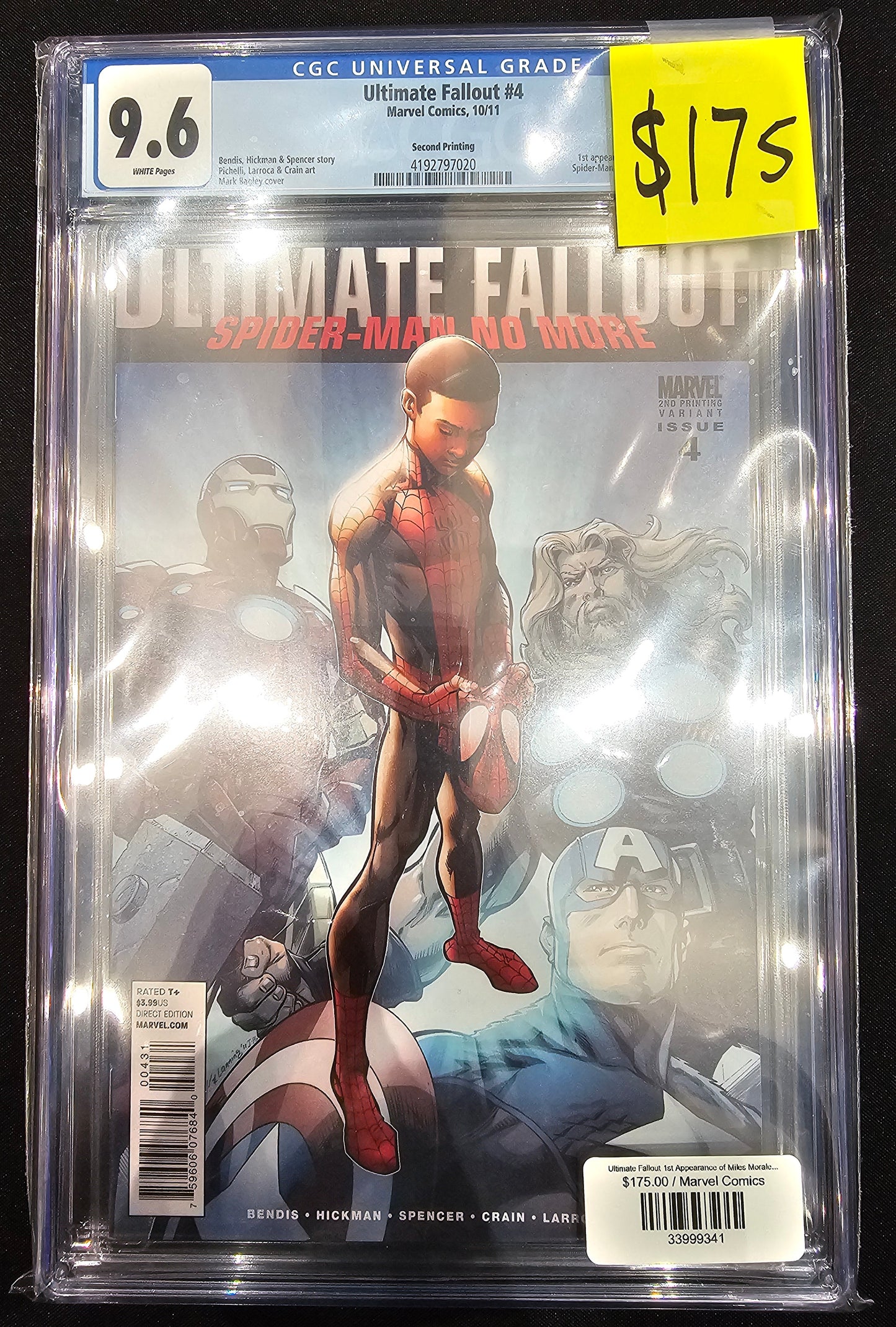 Ultimate Fallout 1st Appearance of Miles Morales (2nd Print) #4 CGC 9.6