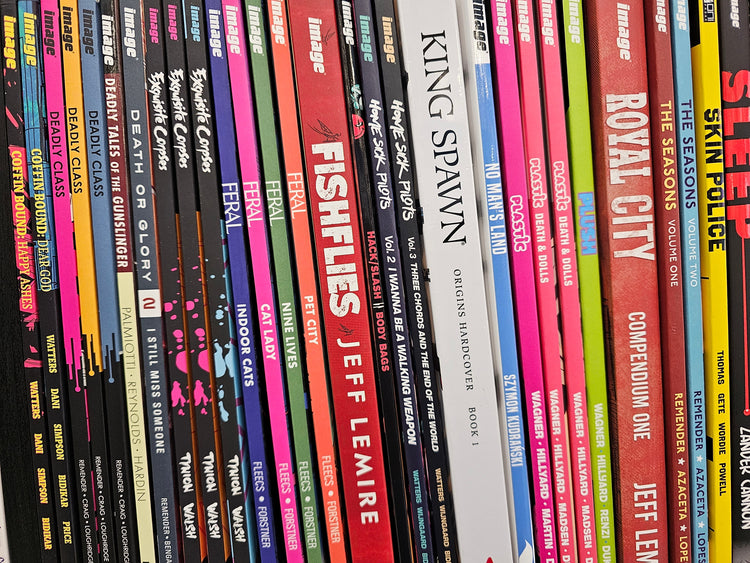 raphic novel collection at Long Box Silver's Comics in Guelph — curated trade paperbacks and hardcovers