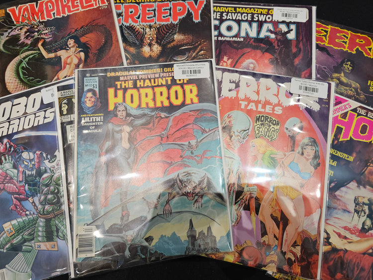 Comics-adjacent and pop culture magazines at Long Box Silver's Comics in Guelph — current and back issues