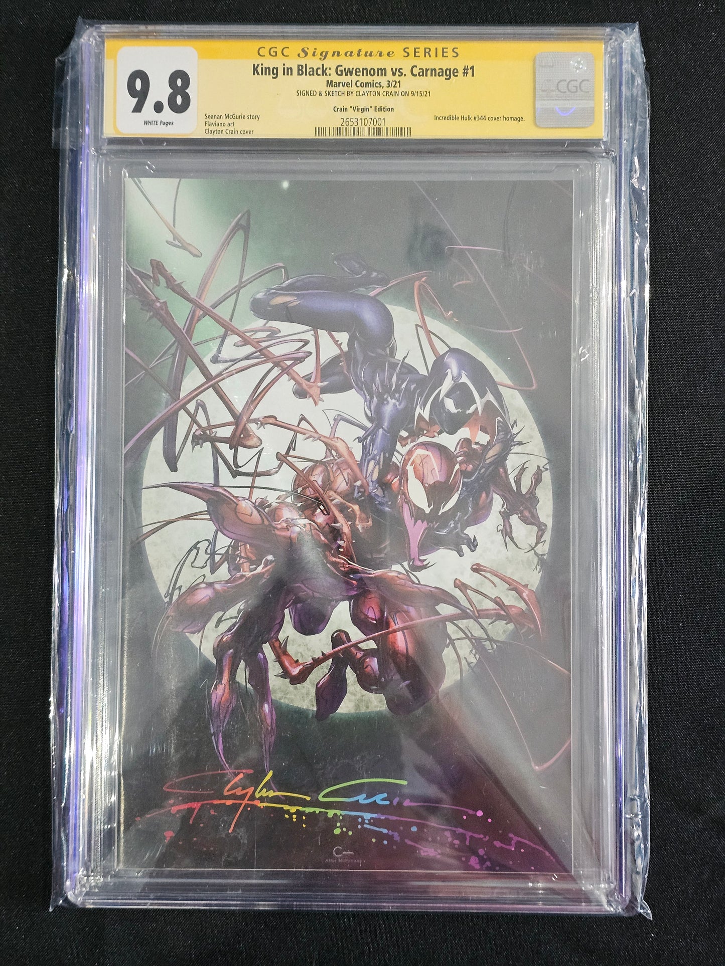 King in Black: Gwenom vs. Carnage CGC Signature Series 9.8 Signed by Clayton Crain (1st Appearance Carnage: Mary Jane) #1/P CGC 9.8
