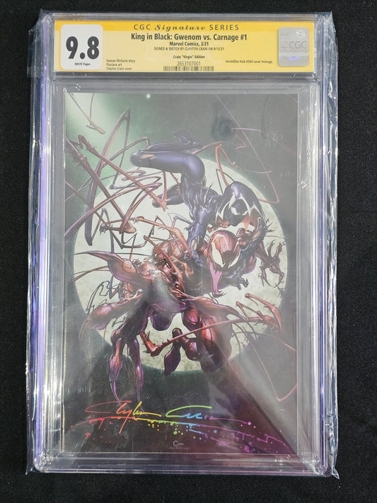 King in Black: Gwenom vs. Carnage CGC Signature Series 9.8 Signed by Clayton Crain (1st Appearance Carnage: Mary Jane) #1/P CGC 9.8