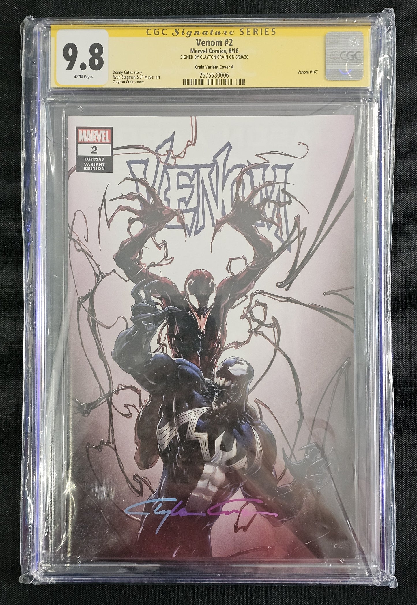 Venom (4th Series) CGC Signature Series Signed by Clayton Crain #2/C CGC 9.8, Comic Book, buy comic books online, online comic book store canada, sell comic books, online, comic websites, comic store,  vintige comic books, comic book store guelph, comic book store,  Long Box Silver's Comics 