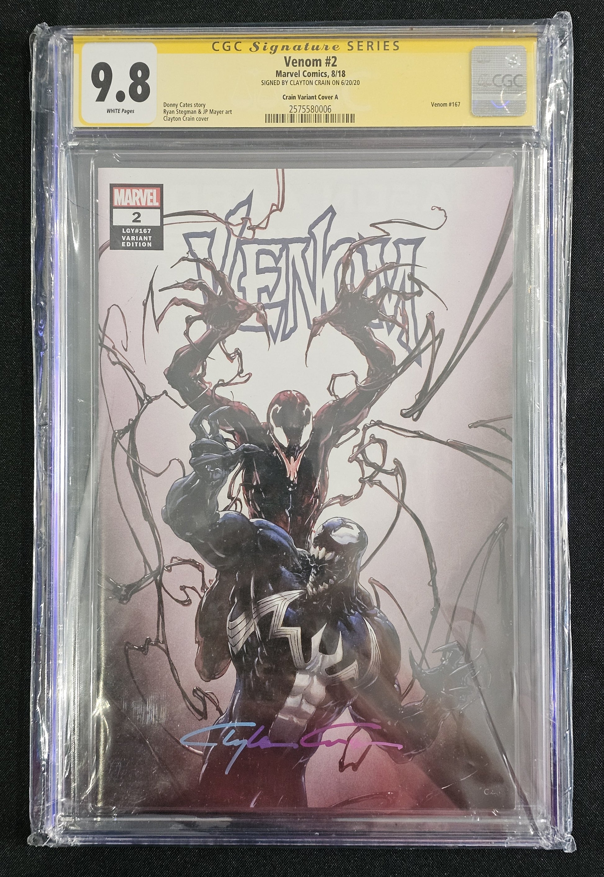 Venom (4th Series) CGC Signature Series Signed by Clayton Crain #2/C CGC 9.8, Comic Book, buy comic books online, online comic book store canada, sell comic books, online, comic websites, comic store,  vintige comic books, comic book store guelph, comic book store,  Long Box Silver's Comics 