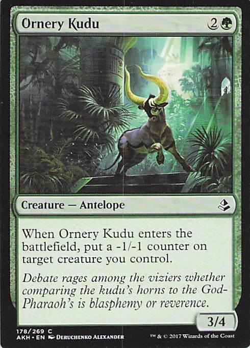 Ornery Kudu Amonkhet #178 Common Near Mint or Better