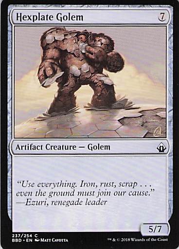 Hexplate Golem Battlebond #237 Common Near Mint or Better