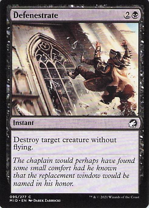 Defenestrate Innistrad: Midnight Hunt #95 Common Near Mint or Better