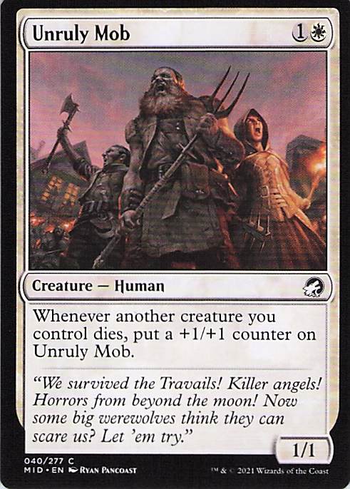 Unruly Mob Innistrad: Midnight Hunt #40 Common Near Mint or Better