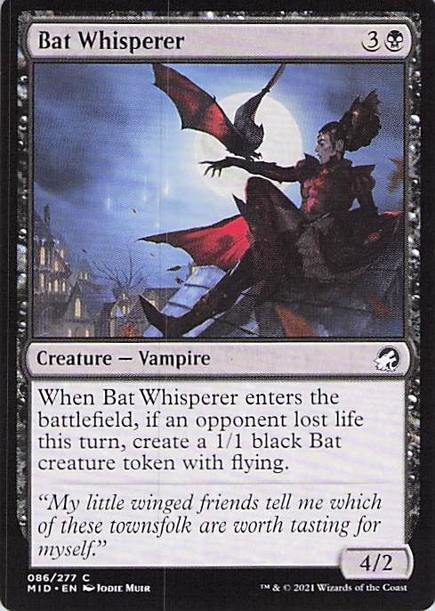 Bat Whisperer Innistrad: Midnight Hunt #86 Common Near Mint or Better