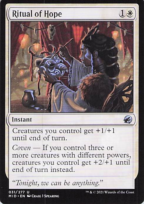 Ritual of Hope Innistrad: Midnight Hunt #31 Uncommon Near Mint or Better