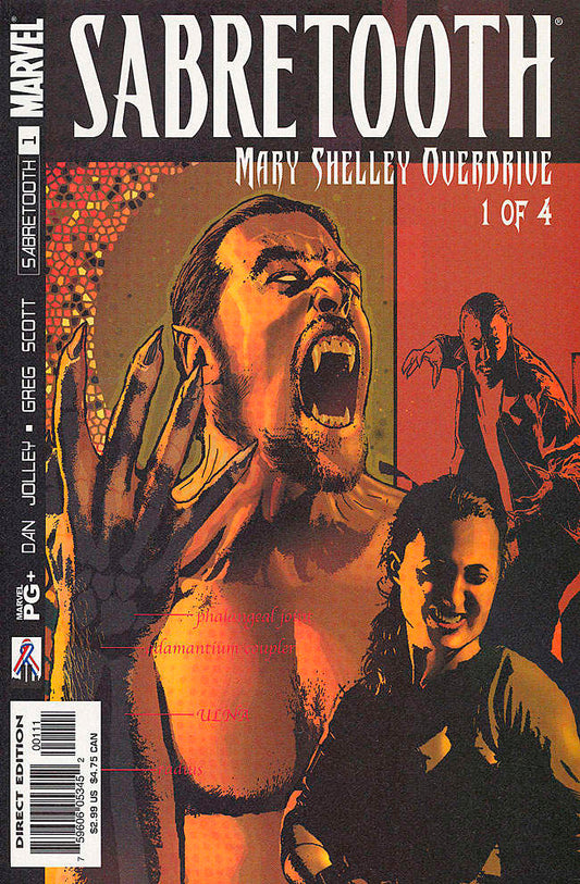 Sabretooth: Mary Shelley Overdrive #1 (VF-NM), Comic Book, Back Issue, buy comic books online, online comic book store canada, sell comic books, online, comic websites, comic store,  vintige comic books, comic book store guelph, comic book store, comic book store near me, Long Box Silver's Comics 