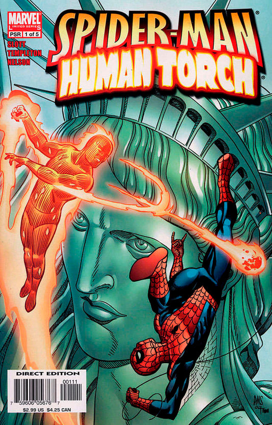 Spider-Man/Human Torch (Full Mini-Series Set) #1-4 (VF-NM), Comic Book, Back Issue, buy comic books online, online comic book store canada, sell comic books, online, comic websites, comic store,  vintige comic books, comic book store guelph, comic book store, comic book store near me, Long Box Silver's Comics 