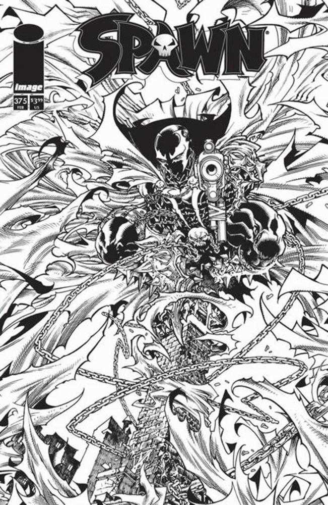 Spawn #375 Cover B Harvey Tolibao Black & White Variant (VF/NM)