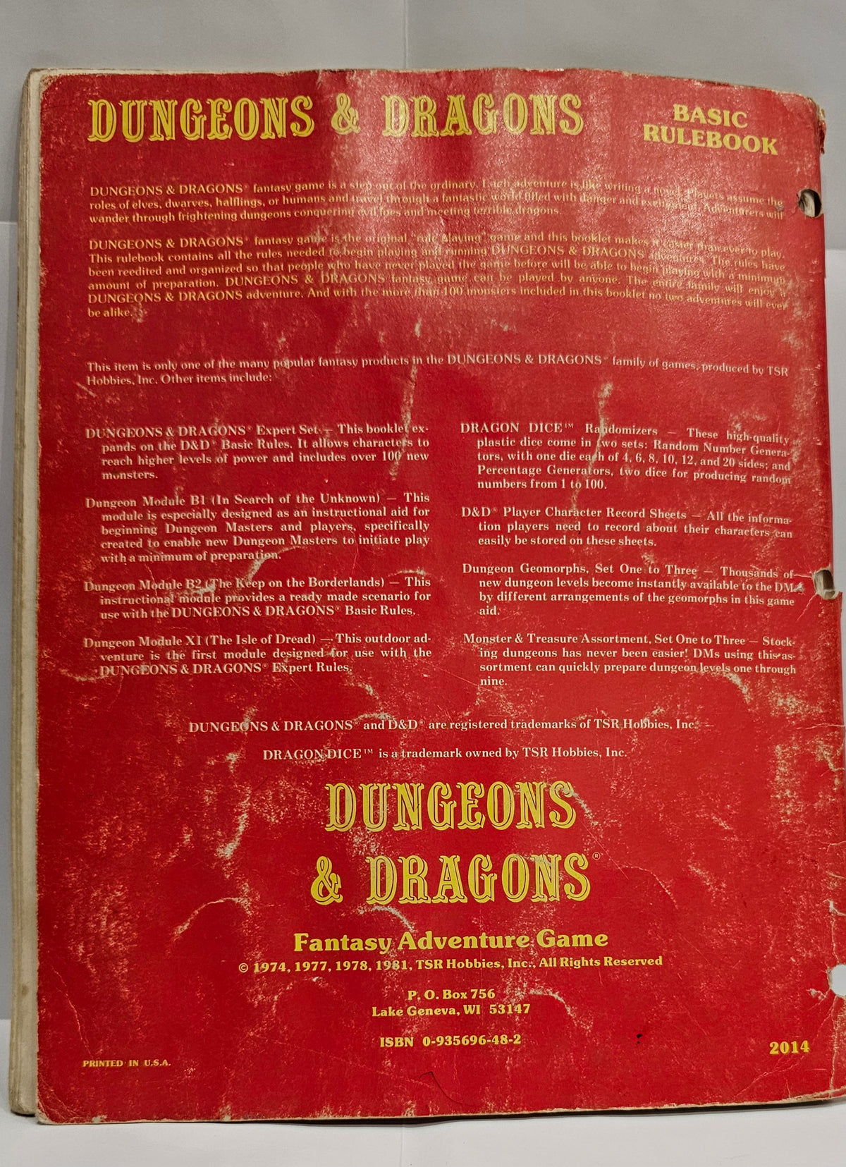 Dungeons & Dragons Fantasy Adventure Game Basic Rulebook
