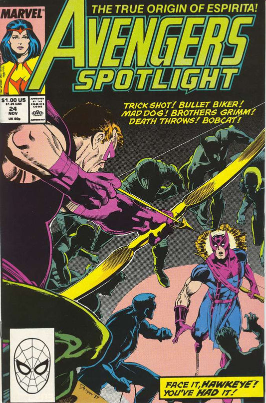 Avengers Spotlight(F) #24, Comic Book, Back Issue, buy comic books online, order comics online, marvel comics, sell comic books, online, comic websites, comic store,  vintige comic books, comic book store guelph, comic book store, comic book store near me, Long Box Silver's Comic Book Store