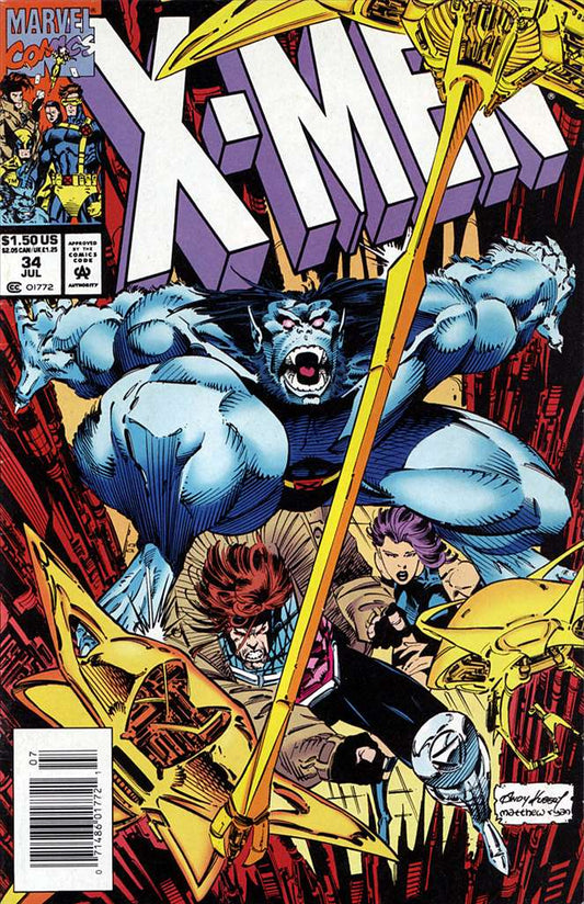 X-Men (2nd Series) #34 Very Fine to Near Mint, Comic Book, Back Issue, buy comic books online, online comic book store canada, sell comic books, online, comic websites, comic store,  vintige comic books, comic book store guelph, comic book store, comic book store near me, Long Box Silver's Comics 