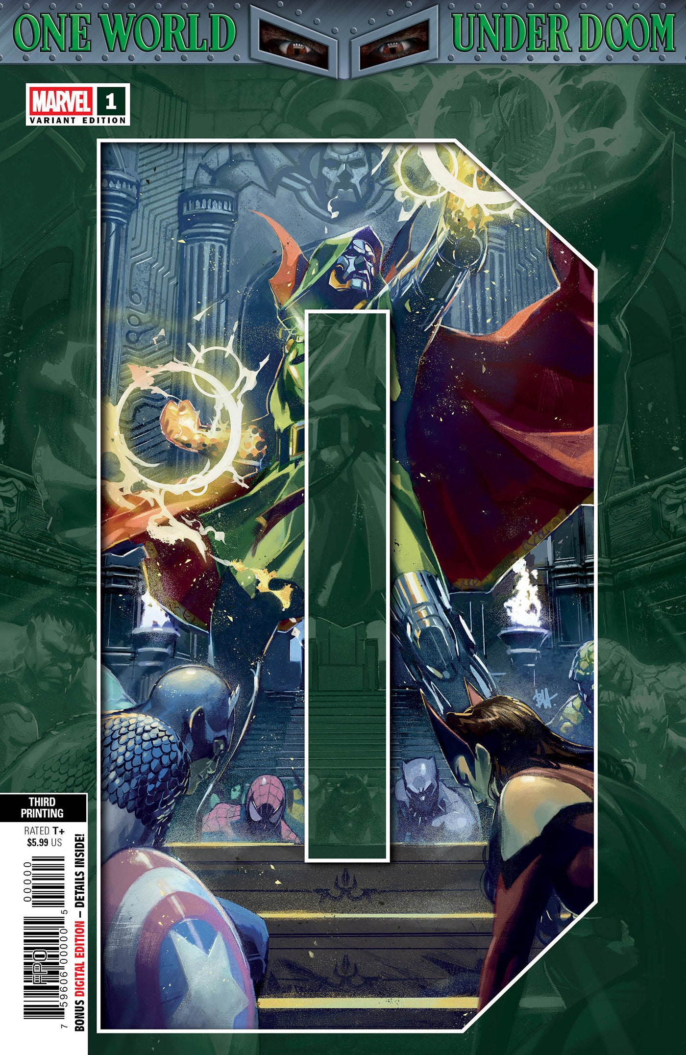 One World Under Doom #1 Ben Harvey 3RD Printing Variant (VF/NM)