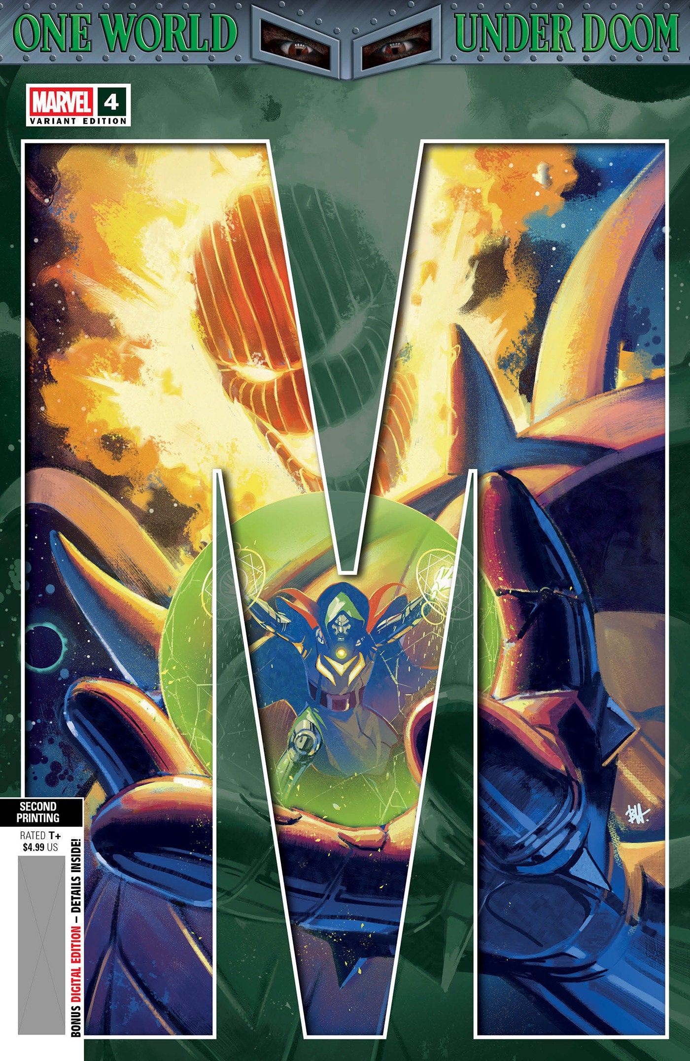 One World Under Doom #4 Ben Harvey 2nd Print Variant (VF/NM)