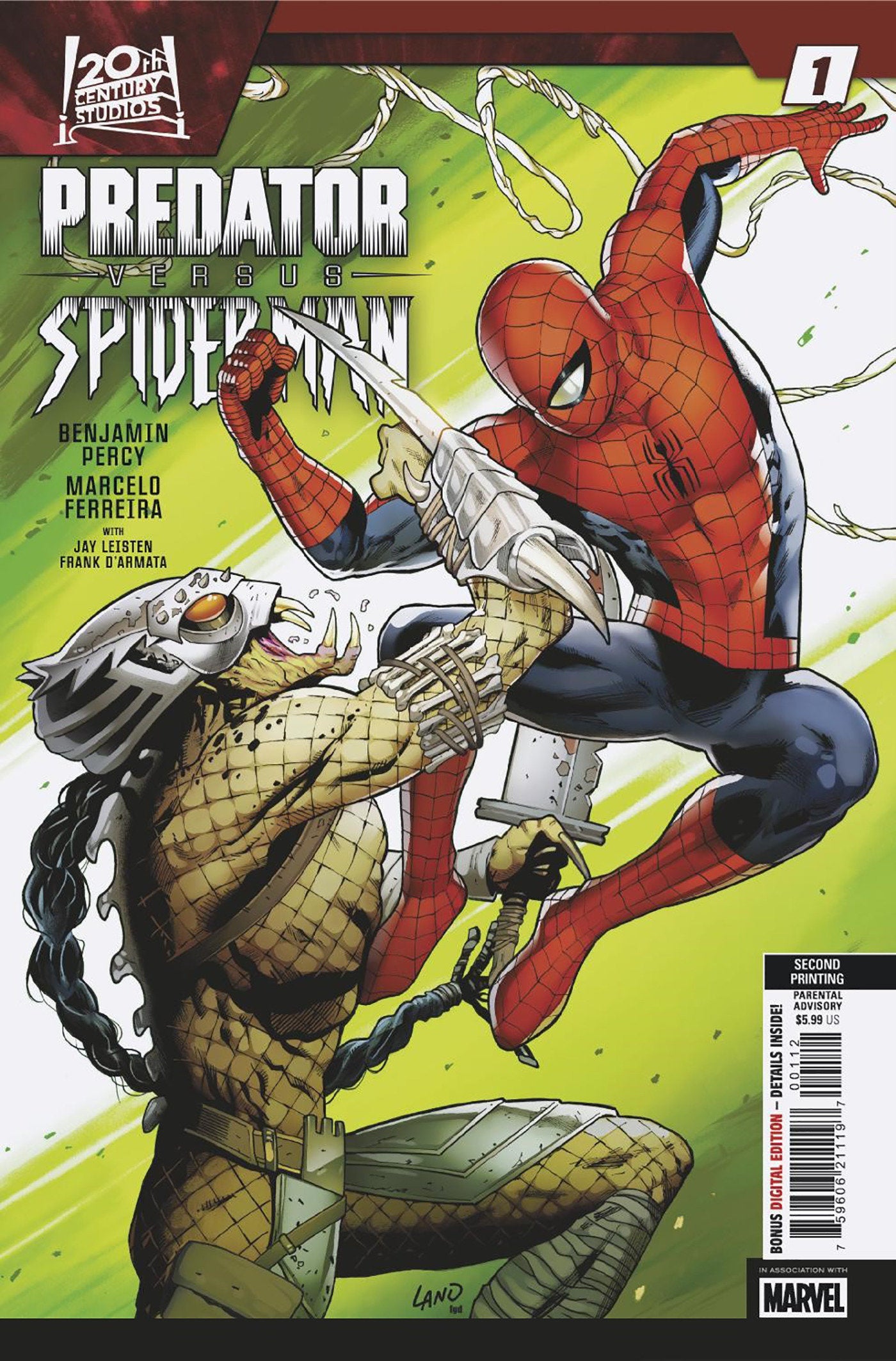 Predator vs. Spider-Man #1 Greg Land 2nd Print Variant(VF/NM)