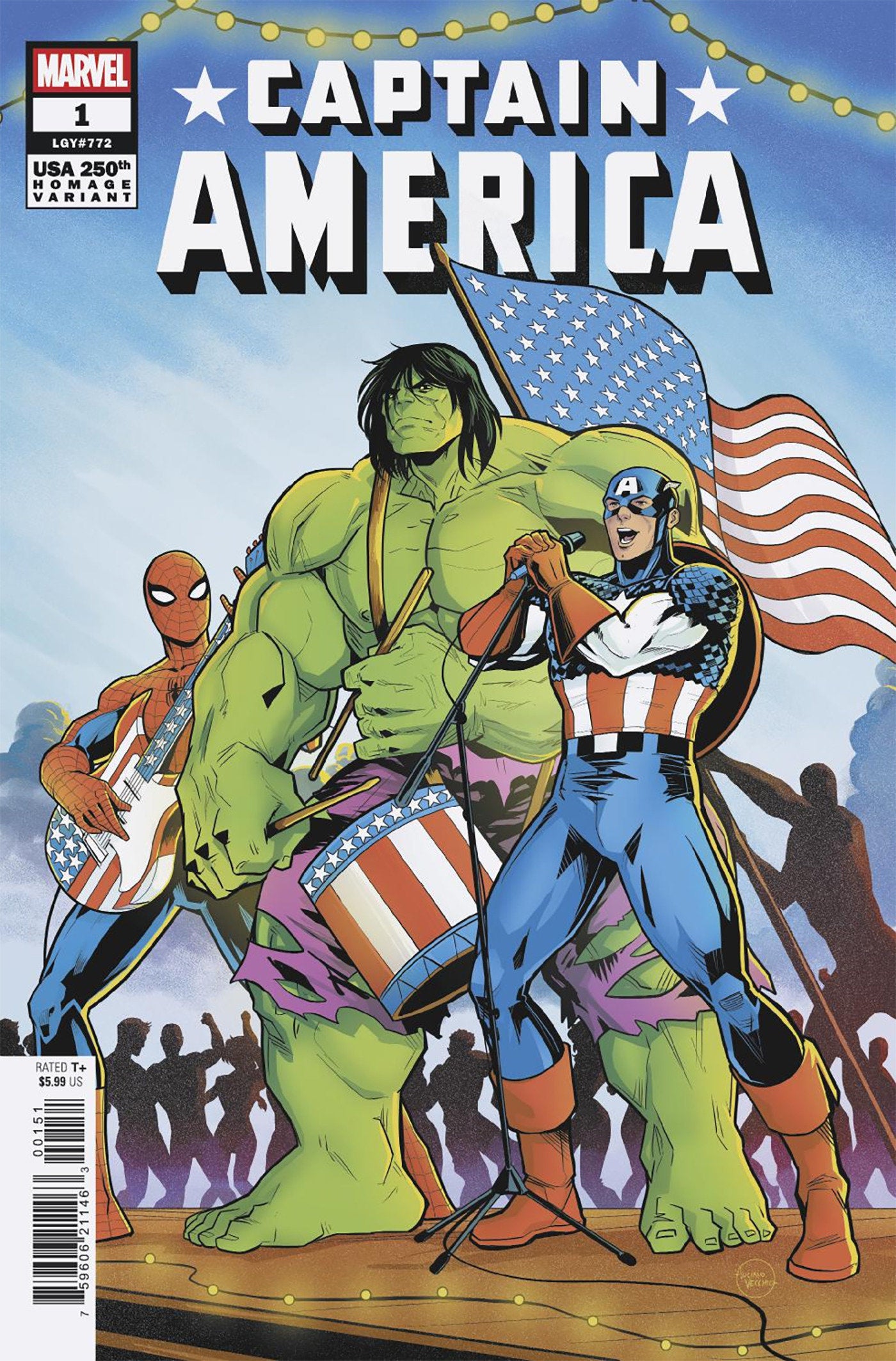 Captain America #1 Luciano Vecchio 250th Homage Variant (VF/NM)