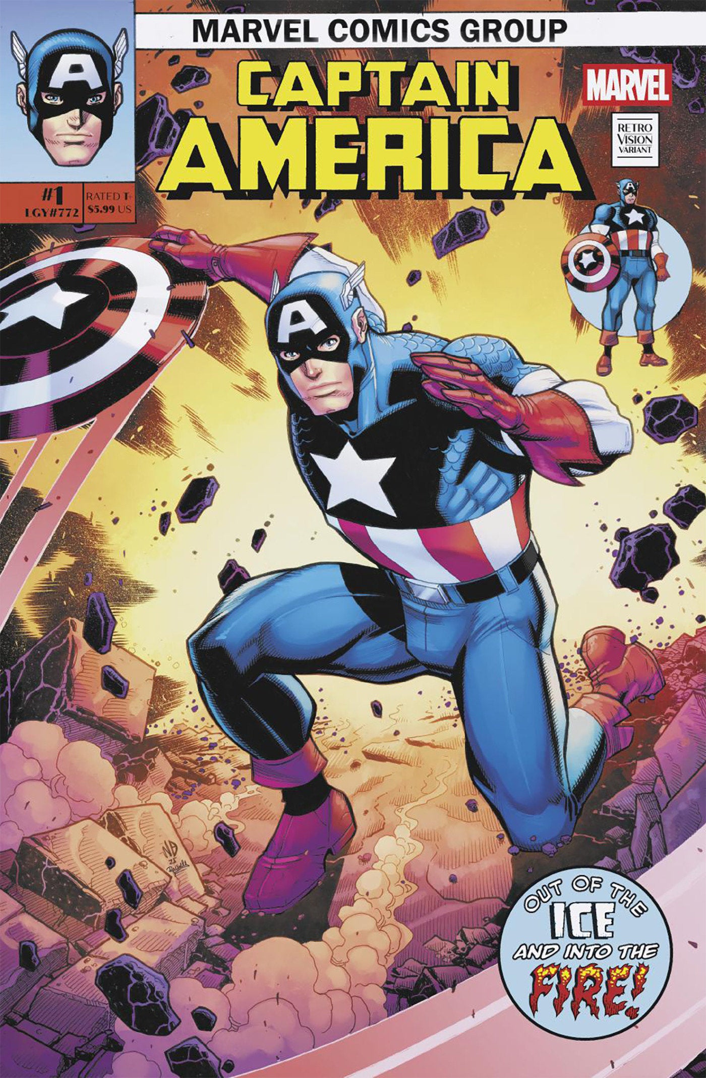 Captain America #1 Nick Bradshaw Retrovision Variant (VF/NM)