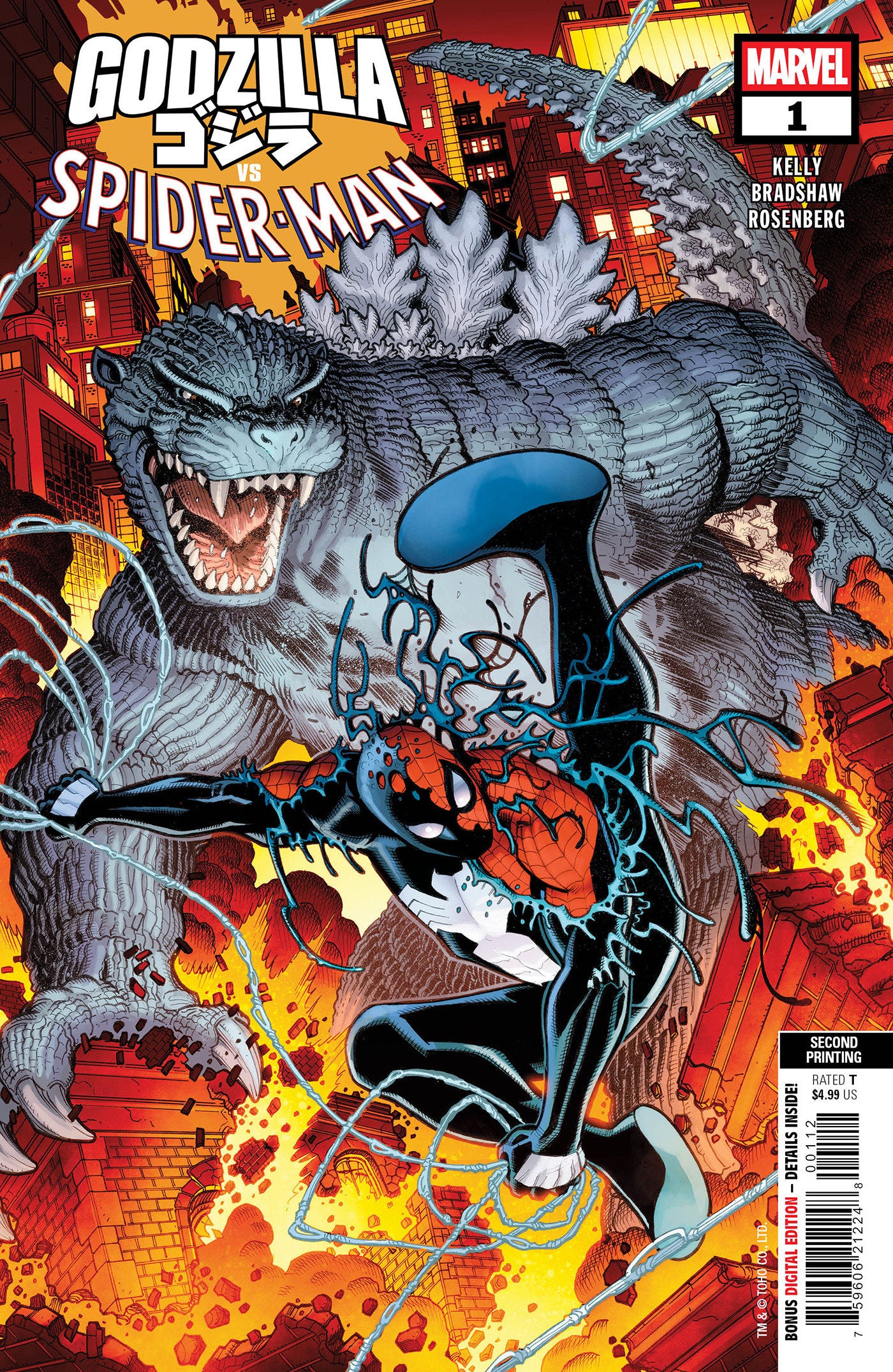 Godzilla vs. Spider-Man #1 Nick Bradshaw 2nd Print Variant (VF/NM)