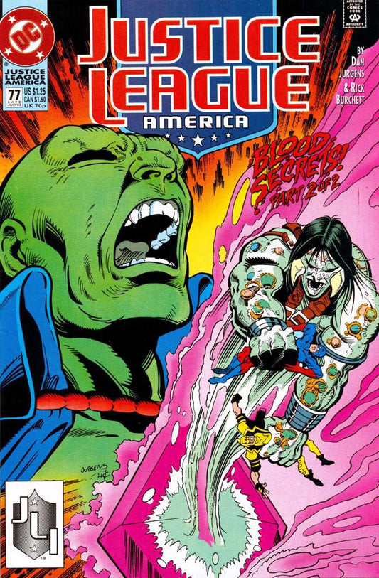 Justice League America #77 (VF-NM), Comic Book, Back Issue, buy comic books online, online comic book store canada, sell comic books, online, comic websites, comic store,  vintige comic books, comic book store guelph, comic book store, comic book store near me, Long Box Silver's Comics 