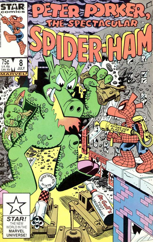 Peter Porker, the Spectacular Spider-Ham #8 Very Fine, Comic Book, buy comic books online, online comic book store canada, sell comic books, online, comic websites, comic store,  vintige comic books, comic book store guelph, comic book store,  Long Box Silver's Comics 