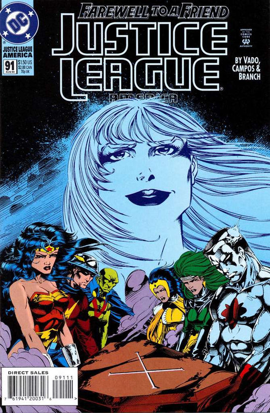 Justice League America #91 (VF-NM), Comic Book, Back Issue, buy comic books online, online comic book store canada, sell comic books, online, comic websites, comic store,  vintige comic books, comic book store guelph, comic book store, comic book store near me, Long Box Silver's Comics 
