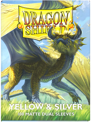 DRAGON SHIELD SLEEVES MATTE DUAL YELLOW & SILVER 100CT