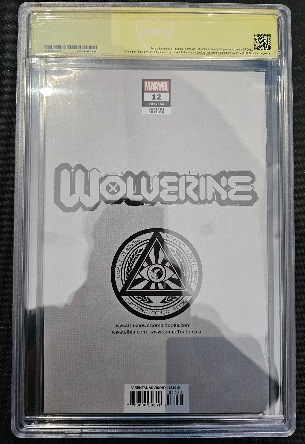 Wolverine (7th Series) Unknown Comics Books, Comic Traders & Street Level Hero Cover A by Mico Suayan #12/A CBCS 9.8 Signature Series