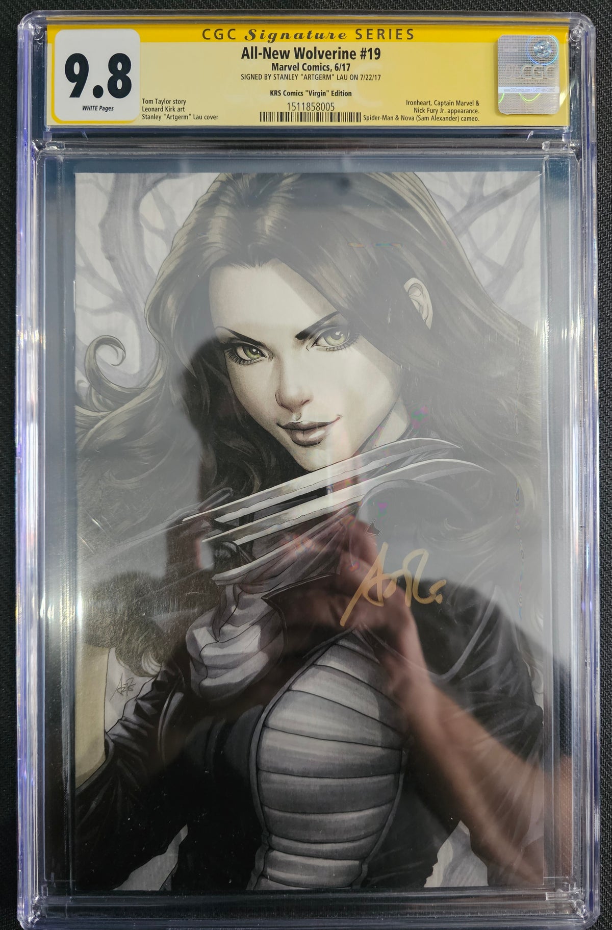 All-New Wolverine KRS Comics Virgin Copic Cover G by Stanley “Artgerm” Lau #19/G CGC 9.8 Signature Series