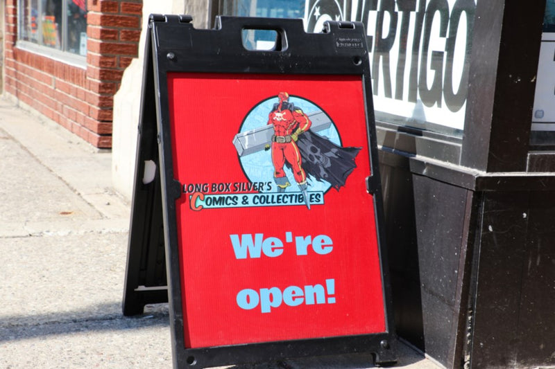 Exterior of Long Box Silver's Comics at 137 Wyndham St. N., Guelph
